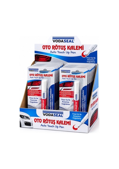 Vodaseal Oto Rötuş Kalem Metalik Beyaz Firça Uç 5ml- 12'li Paket