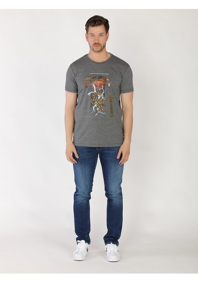 Roberto Cavalli Erkek Tshirt /M.Rob.0421.14022 K.Gri Koyu Gri