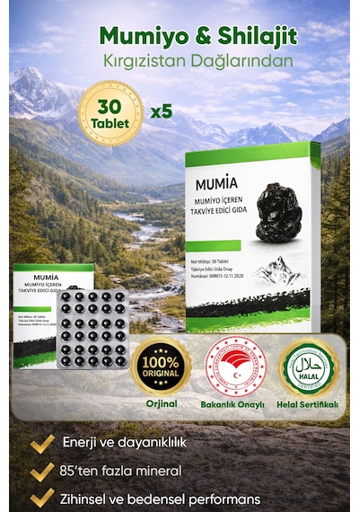 Mumiyo Shilajit 5'li Set 2,5 Aylık Kullanım Seti