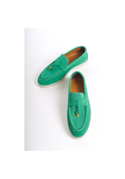 Mubiano Hakiki Deri Collection Kadın Süet Loafer & Babet Yeşil -mckry1410-y Yeşil