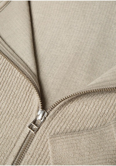 Mavi Kapüşonlu Fermuarlı Bej Erkek Sweatshirt M0s10520-70154 Bej