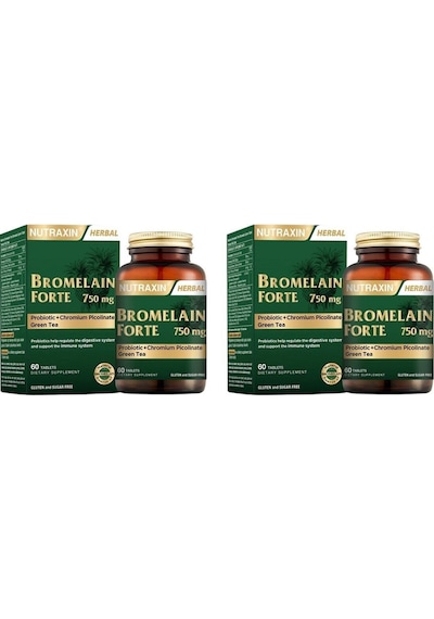 Bromelain Forte 60 Kapsül 2 Kutulu Set