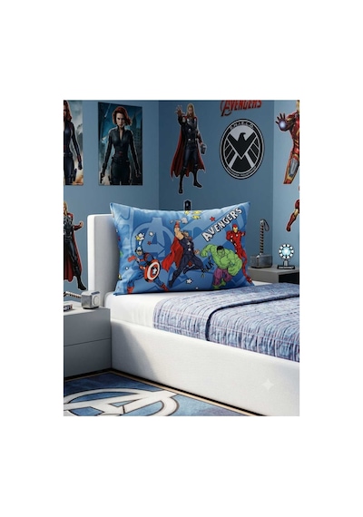 Marvel Pamuk Yastık Kılıfı - Desen 3 Lacivert