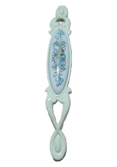 Miray 128 Mm Metal Krem Kasa Beyaz Mavi Çiçek Desenli / 5 Adet Krem