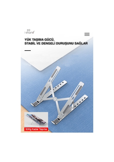 i-Stand Alüminyum Katlanabilir Taşınabilir  Ayarlı Laptop Standı
