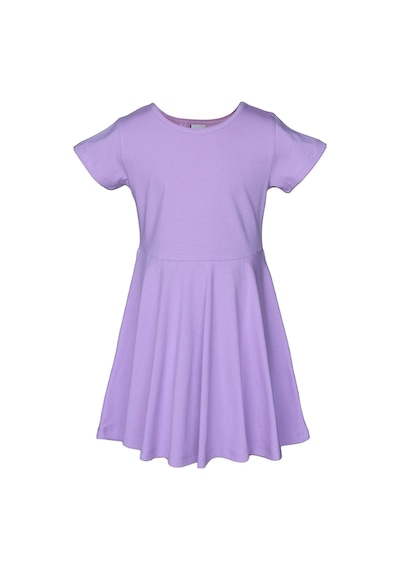 Lovetti Lila Kız Çocuk Düz Basic Kısa Kol Elbise 9560L009 Lila