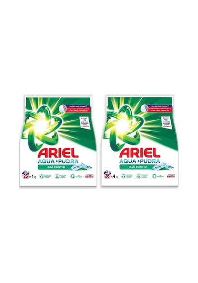Ariel Dağ Esintisi 4 Kg Aquapudra Toz Çamaşır Deterjanı X 2 Adet