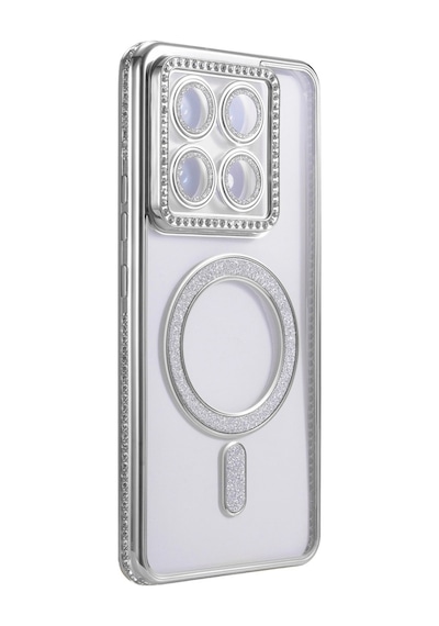 Xiaomi Mi 14t Pro Joke Simli Magneticsafe Kılıf - Gümüş 0.2M-Çok Renkli
