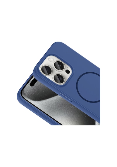 Apple iPhone Uyumlu 15 Pro Kılıf Magsafe Destekli Kamera Korumalı Yumuşak Silikon Pazarplus Lacivert