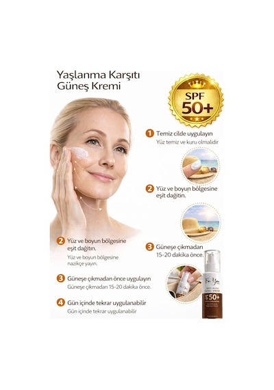 Anti-aging Yaşlanma & Leke Karşıtı Spf50 Yüz Ve Vücut Güneş Kremi 100 Ml