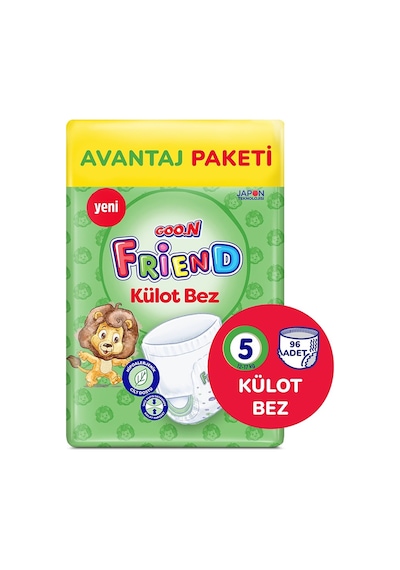 Goo.n Friend Külot Bebek Bezi 5 Numara Fırsat Paketi - Cilt Dostu - 96 Adet