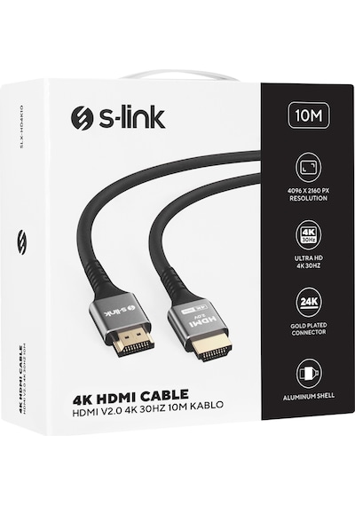 S-Link SLX-HD4K10 19+1 HDMI To HDMI V2.0 4K 30 Hz Kablo 10 M