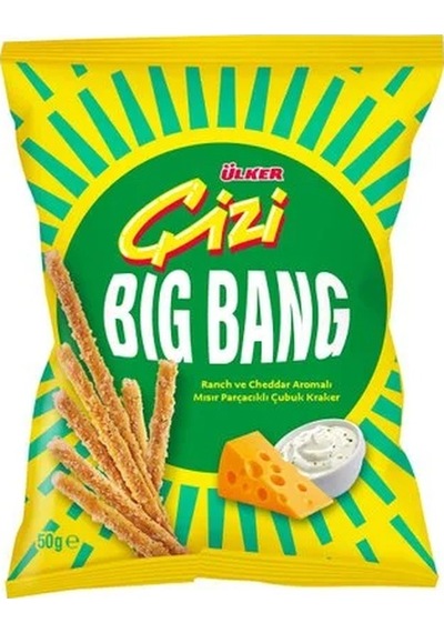 Çizi Big Bang Ranch Ve Cheddar Aromalı Mısır Parçacıklı Çubuk Kraker - 50 Gram - 15 Adet