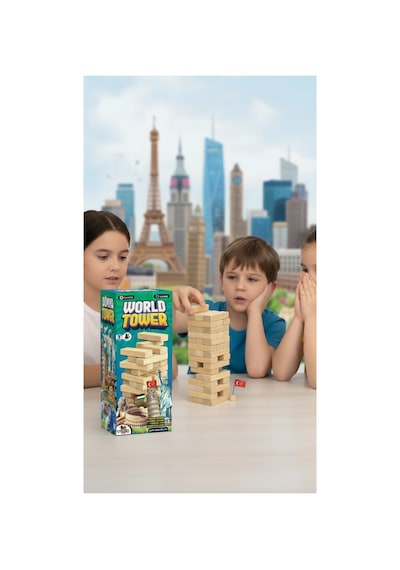 Dünya Tower Bilgi Eğitici 54 Parça Denge Oyunu Cezalı Jenga