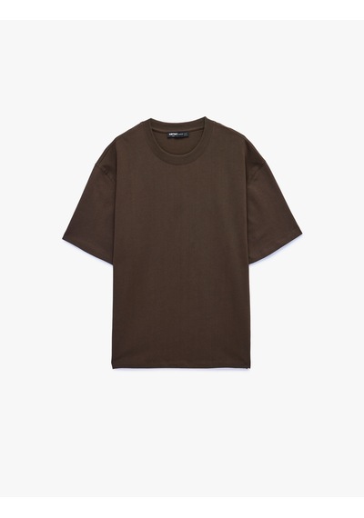 Koton Kısa Kollu Pamuklu Tok Kumaş Bisiklet Yaka Oversize Basic Tişört Kahverengi 6sam10385mk Kahve Koton Kısa Kollu Pamuklu Tok Kumaş Bisiklet Yaka Oversize Basic Tişört Kahverengi 6sam10385mk Kahve