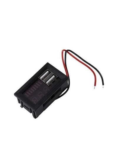Akü Kapasite Göstergesi Voltmetreli Ve Usb Çıkışlı-4501