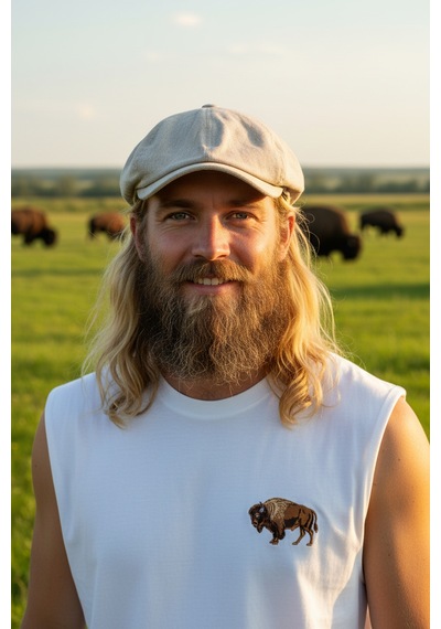 Golden Buffalo Yazlık Unısex 1. Sınıf Kasket Şapka %30 Pamuk, %70 Keten Açık Krem