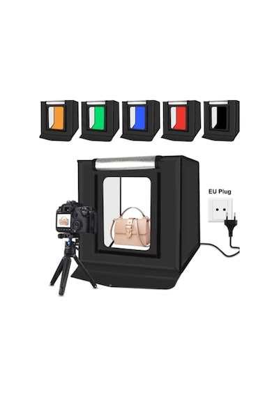 Puluz PU5060 60 x 60 CM Profesyonel Led Işıklı Ürün Fotoğraf Çekim Çadırı