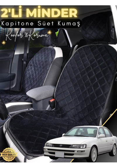 Toyota Corolla Efsane Kasa Uyumlu 2'li Süet Oto Koltuk Minderi Universal Oto Aksesuar A2 Siyah
