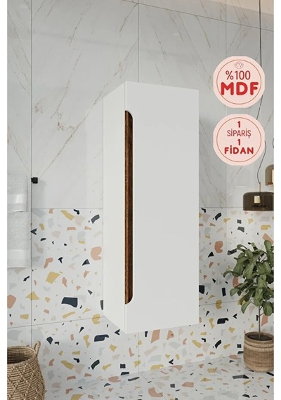 Banyo Koza 120 Cm %100 Mdf Banyo Boy Dolabı Beyaz