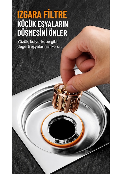 Gider Matik - Lavabo Yer Gideri Koku Engelleyici Süzgeci - Haşere Engelleyici - Su İle Açılıp Kapanan Kapak - Güçlü Su Sızdırmaz Conta 1