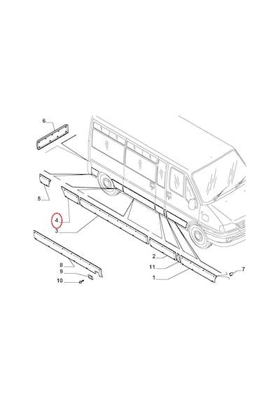 SOL ARKA ÇAMURLUK ÖN BANDI 01--06 DUCATO BOXER JUMPER 735306250