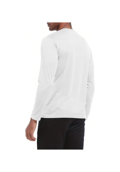 Ghassy Co. Ghassy Co. Erkek  Pamuklu Likralı Esnek Spor Koşu Günlük Antrenman Uzun Kollu Penye T-shirt Beyaz
