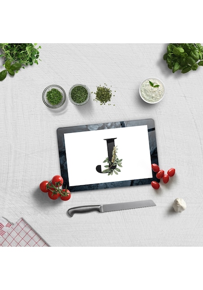 Decorita Cam Kesme Tahtası - Cam Kesme Tablası Harfli Tasarım  J  20 CM x 30 CM
