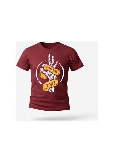 Urbantrendstore Unisex How Are You Oversize Fit Rahat Geniş Salaş T-shirt Günlük Tişört Bordo