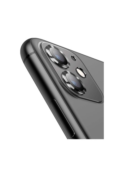Buff Apple Uyumlu iPhone 11 / 12 / 12 Mini Kamera Metal Lens Koruyucu Siyah