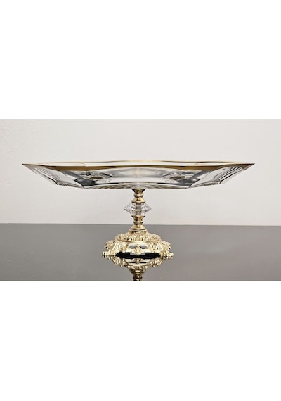 Atabey Home Avangarde Gold Döküm Ayaklı Gold Yaldızlı Büyük Boy Sunumluk Paşabahçe Reflection