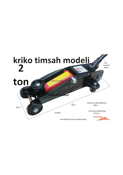 Kriko Timsah Tipi 2 Ton Tekerlekli Araba Altı Kriko Sürgü Kiriko