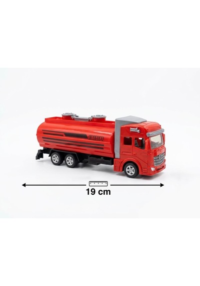 İtfaiye Tankeri - Çek-bırak Mekanizmalı 19 Cm Tanker Kapakları Açılabilir Detaylı Oyuncak Tanker Çok Renkli