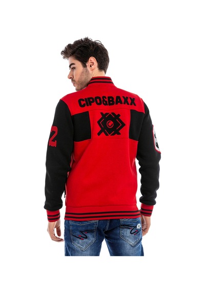Cipo & Baxx Cl500 Erkek Kaşe Kolej Mont Slim Fit, Düğmeli, Kışlık Şık Tasarım Kırmızı