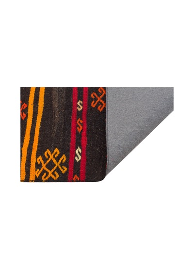 Siyah Turuncu Rengi El Dokuma Sivas Kilim