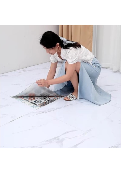 Kendinden Yapışkanlı Yer Zemin Ve Duvar Kaplama Paneli Arkası Kauçuklu 60x60cm Floor Pvc Panel 6216