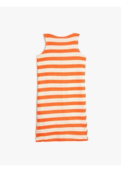 Koton Mini Elbise Kolsuz Bisiklet Yaka Ajurlu Turuncu Çizgili 4skg80162ak Turuncu Koton Mini Elbise Kolsuz Bisiklet Yaka Ajurlu Turuncu Çizgili 4skg80162ak Turuncu