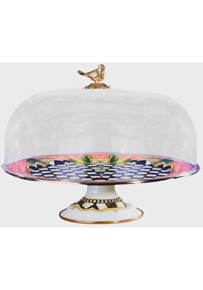 Prdakf-9381-7 Miss Betty 33 Cm Emaye Ayaklı Kek Fanusu 001