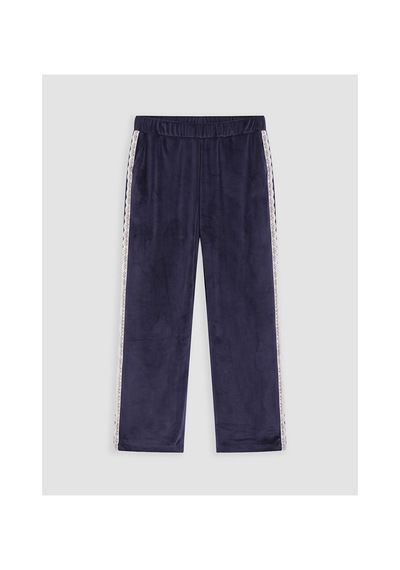 Lcw Dream Lacivert Yanları Şeritli Kadın Kadife Pijama Altı