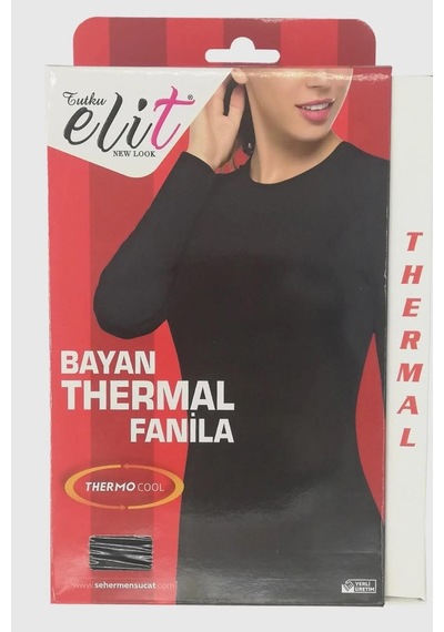 Tutku Elit Kadın Termal Üst Uzun Kol Fanila Içlik 2706 - 1 Adet Siyah