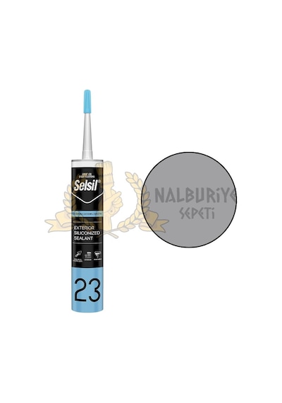 Selsil Yağmura Dayanıklı Pro Silikonize Mastik GRİ 485 gr. Gri Gri