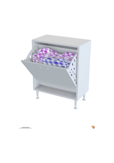Söke 60 Cm 1 Gözlü Kirli Çamaşır Sepetli Çok Amaçlı Banyo Dolabı 60 Cm