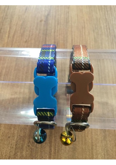 Cado Pet Ekoseli Kedi Köpek Boyun Tasması 1*19-32cm 2 ADET