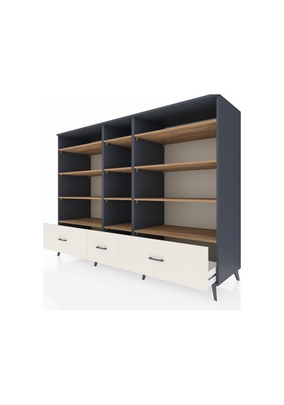 Kronos Dolap 12 Raflı 3 Çekmeceli 220x59x163 Antrasit-çam/aytaşı Atlas Çam/aytası - Antrasıt Kronos Dolap 12 Raflı 3 Çekmeceli 220x59x163 Antrasit-çam/aytaşı Atlas Çam/aytası - Antrasıt