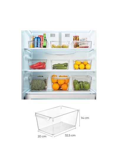 Kapaksız 3 Adet Büyük Boy Buzdolabı Düzenleyici Set Buzdolabı Organizer Beyaz