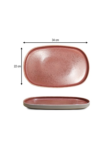 6'lı Elipse Shape Rosa Oval Tabak 34 Cm Şık Ve Modern Porselen Servis Tabağı Beyaz