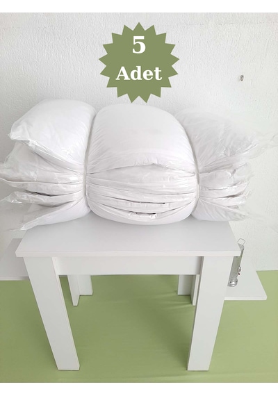 Otel Tipi Silikon Yastık 5'li Set 50x70 Beyaz | Yumuşak Elyaf Dolgulu Uyku Yastığı