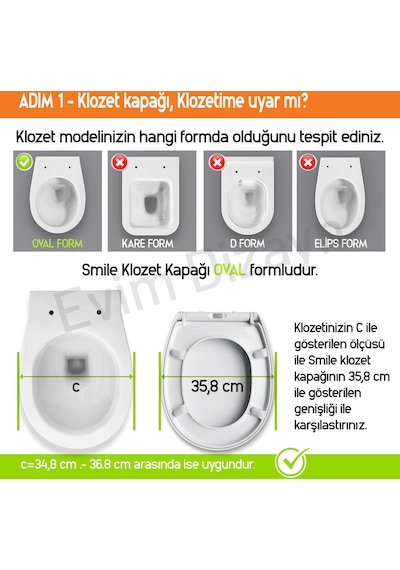 Aqua Bagno Smile Yavaş Kapanan Klozet Kapağı - Duroplast