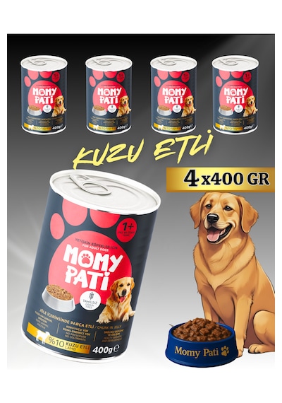 Etli Konserve Köpek Maması 400 Gr X 4 Adet Yetişkin Köpekler İçin