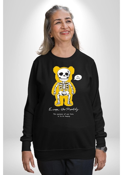 Mutlu Ol Unisex Siyah Sweatshirt Siyah